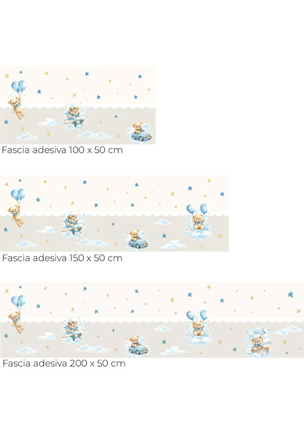 Fascia adesiva "ORSETTI DEI SOGNI" – Boiserie decorativa cameretta