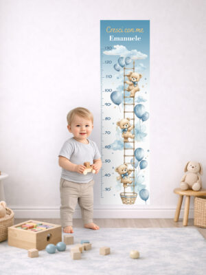 Cresci con me con orsetti e palloncini-metro crescita