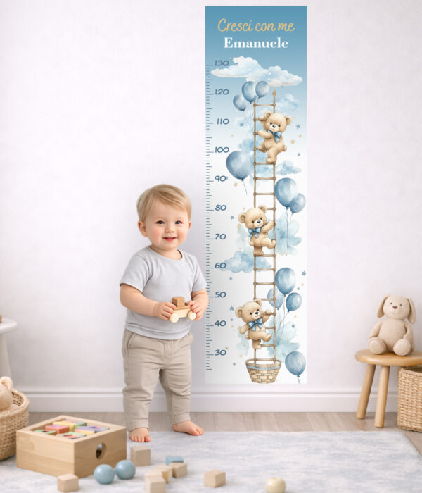 Metro crescita personalizzato - “CRESCI CON ME CON ORSETTI E PALLONCINI"