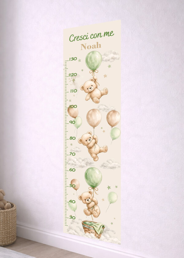 “CRESCI CON ME - ORSETTI IN VOLO" - Metro crescita adesivo