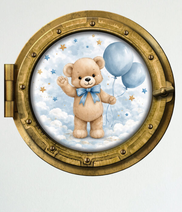 orsetto con palloncini e stelline-vista frontale