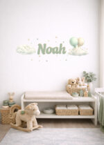 "TRA NUVOLE E STELLINE" - Adesivo murale personalizzato con nome