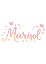 "CUORI ROSA E STELLINE" - Adesivo murale personalizzato con nome