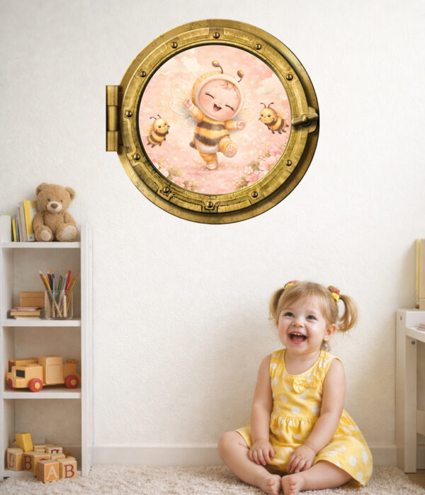 Oblò adesivo "DOLCI SORRISI" - adesivo effetto finestra 3D