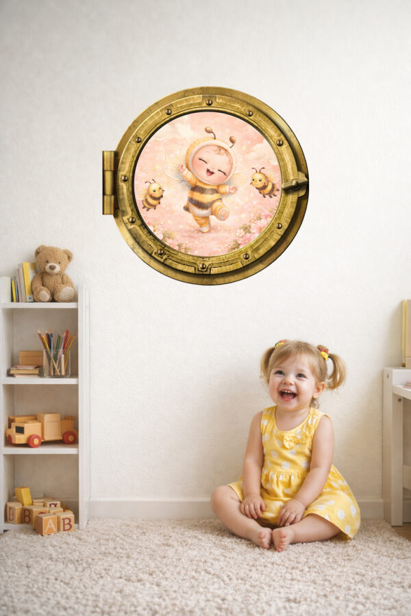 Oblò adesivo "DOLCI SORRISI" - adesivo effetto finestra 3D