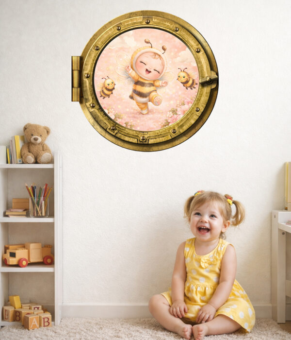 Oblò adesivo "DOLCI SORRISI" - adesivo effetto finestra 3D