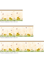 Fascia adesiva "VOLANDO TRA I FIORI" – Boiserie decorativa cameretta