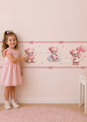 Fascia adesiva "DOLCI COCCOLE" – Boiserie decorativa cameretta