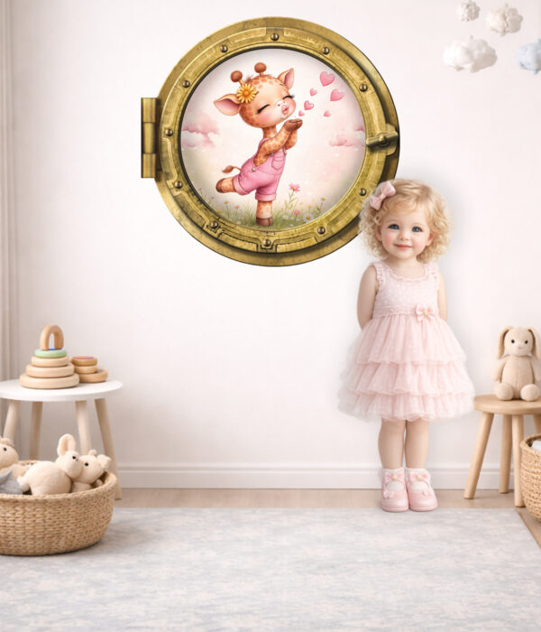 Oblò adesivo "SOFFIO DI CUORI" - adesivo effetto finestra 3D