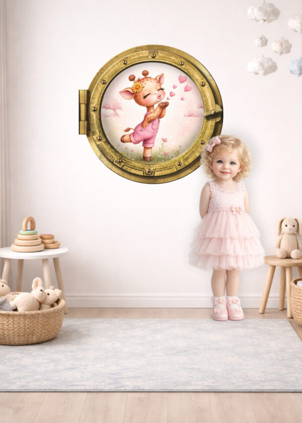 Oblò adesivo "SOFFIO DI CUORI" - adesivo effetto finestra 3D