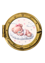 Oblò adesivo "SOGNI ROSA" - adesivo effetto finestra 3D