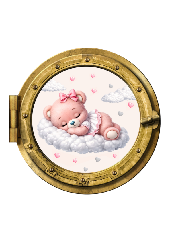 Oblò adesivo "SOGNI ROSA" - adesivo effetto finestra 3D