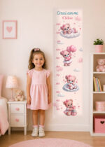 “CRESCI CON ME - TRA CUORI E DOLCEZZA" - Metro crescita adesivo