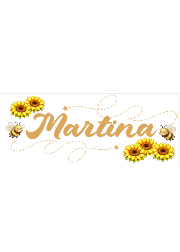 "TRA GIRASOLI E APINE" - Adesivo murale personalizzato con nome