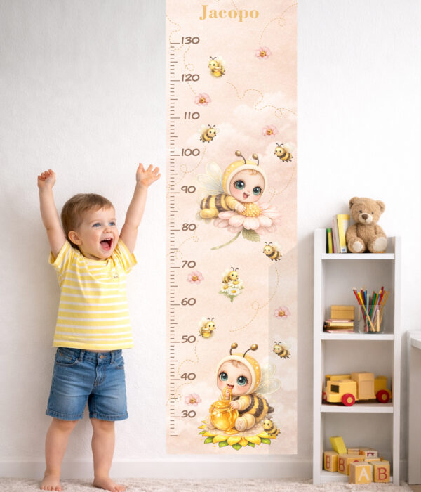 “CRESCI CON ME - TRA NUVOLE E API" - Metro crescita adesivo