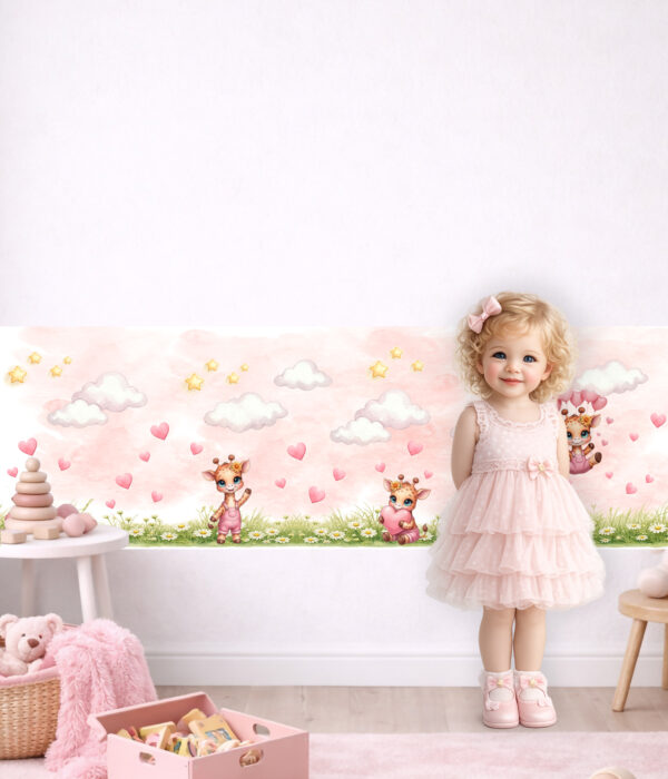 Fascia adesiva "GIRAFFINE SOGNANTI" – Boiserie decorativa cameretta