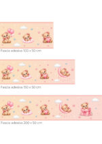 Fascia adesiva "ORSETTE TRA SOGNI E COCCOLE" – Boiserie decorativa cameretta