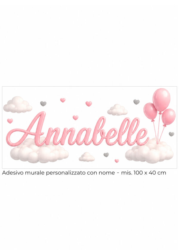 Collezione "NUVOLE ROSA" - Kit coordinato per cameretta completa