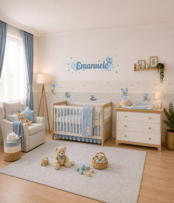 Collezione PALLONCINI E COCCOLE - Kit coordinato per cameretta completa