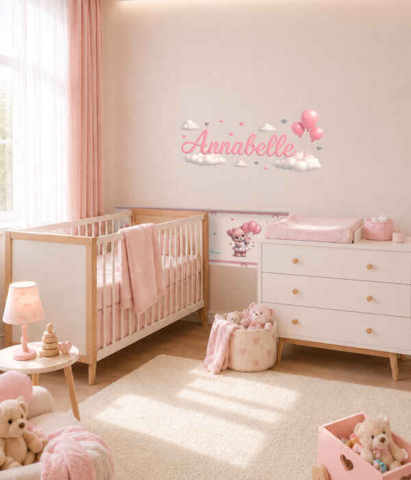 Collezione "NUVOLE ROSA" - Kit coordinato per cameretta completa